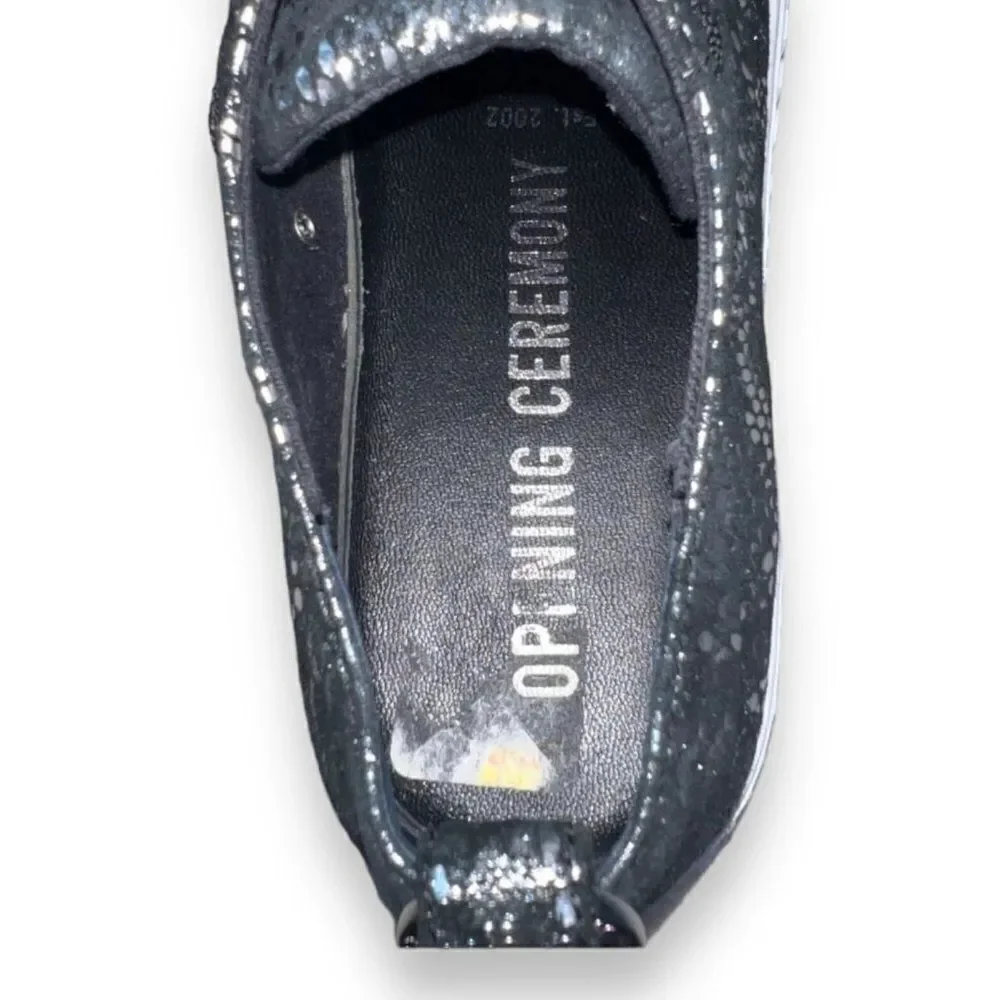 Opening Ceremony Mina Logo Metallic/Black Snake Skin Print‎ Sneakers Women's 6
